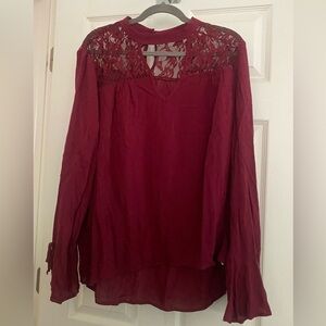 NWOT Maurices Lace Neck Top XL